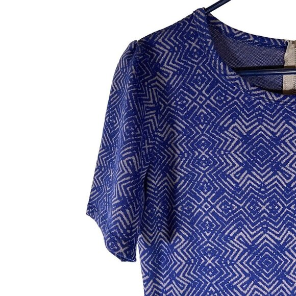 LuLaRoe Women's Dress Size Large Aamelia Floral Multicolor Blue And Grey Flare - Picture 5 of 10